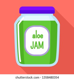 Aloe jam icon. Flat illustration of aloe jam vector icon for web design