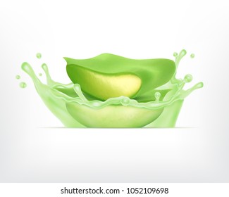 Aloe juice. Health and care icon. EPS10 vector