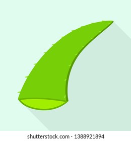 Aloe leaf icon. Flat illustration of aloe leaf vector icon for web design