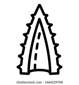 Aloe leaf icon. Outline aloe leaf vector icon for web design isolated on white background
