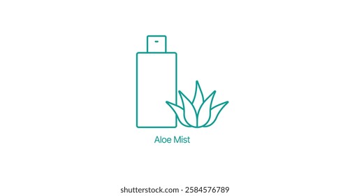 Aloe Mist Spray Bottle Vector Icon, Refreshing Skincare, Natural Beauty