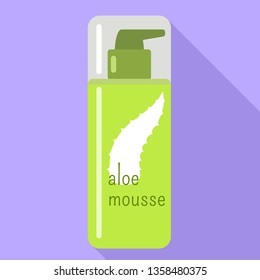 Aloe mousse icon. Flat illustration of aloe mousse vector icon for web design