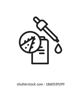 Aloe oil black line icon.Vector illustration. Outline pictogram for web page, mobile app, promo