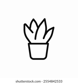 aloe plant pot icon sign vector