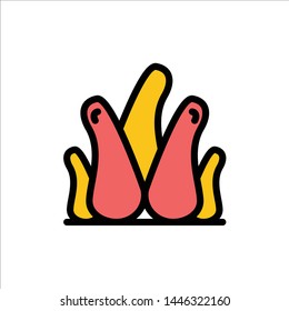 Aloe Plant, Aloe Vera, Natural, Succulent Plant  Flat Color Icon. Vector icon banner Template
