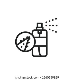 Aloe spray black line icon. Vector illustration