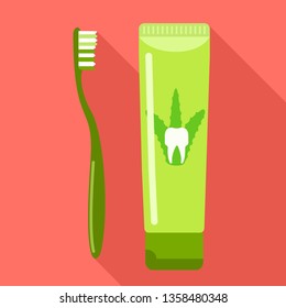 Aloe toothpaste icon. Flat illustration of aloe toothpaste vector icon for web design