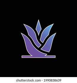 Aloe Vera blue gradient vector icon