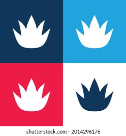 Aloe Vera blue and red four color minimal icon set