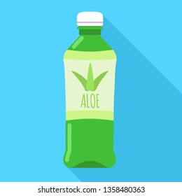 Aloe vera bottle icon. Flat illustration of aloe vera bottle vector icon for web design
