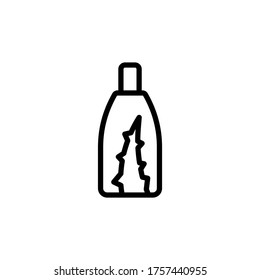 Icono del frasco de Aloe vera. Línea simple, contorno de elementos vectoriales de iconos de plantas curativas para ui y ux, sitio web o aplicación móvil