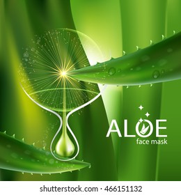 Aloe Vera collagen Serum and Background Concept Skin Care Cosmetic.