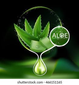 Aloe Vera collagen Serum and Background Concept Skin Care Cosmetic.