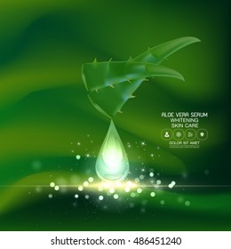 Aloe Vera collagen Serum and Background Concept Skin Care Cosmetic