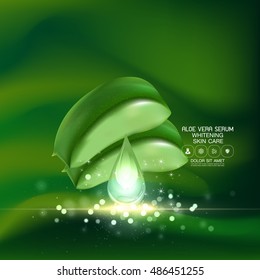 Aloe Vera collagen Serum and Background Concept Skin Care Cosmetic