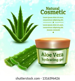 Aloe vera concept background. Realistic illustration of aloe vera vector concept background for web design