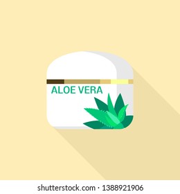 Aloe vera cream icon. Flat illustration of aloe vera cream vector icon for web design