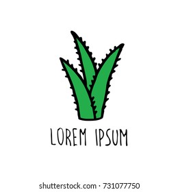 aloe vera doodle icon