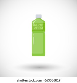 Aloe vera drink vector flat icon, Flat design of medicine, cosmetology and healthcare with round shadow, vector illustration with reflections