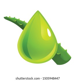 Aloe vera drop icon. Cartoon of aloe vera drop vector icon for web design isolated on white background