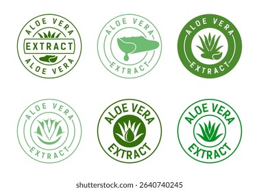 Aloe Vera extract icon set design. Aloe Vera badge label for product packaging