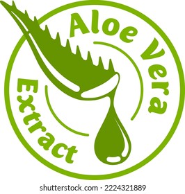 Aloe Vera extract icon. stamp for skin care - cosmetics or pharmaceutical products