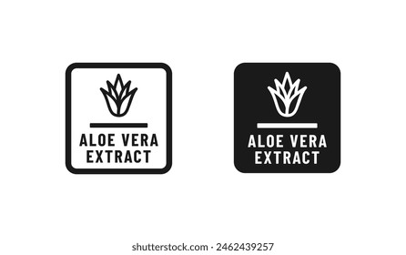 Etiqueta de extracto de aloe vera o signo de extracto de aloe vera Vector aislado. Mejor etiqueta de Aloe Vera para el elemento de diseño de embalaje de productos. Simple signo de Aloe Vera para el elemento de diseño de embalaje.