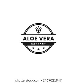 Aloe Vera Extrakt Logo oder Aloe Vera Extrakt Stempel Vektorgrafik Isolated. Bester Aloe Vera Extraktstempel für Produktverpackungs-Designelement. Aloe Vera Extrakt Logo für Verpackungs-Design-Element.