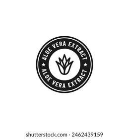 Aloe vera extract stamp or Aloe vera extract label Vector Isolated. Best Aloe Vera stamp for product packaging design element. Simple Aloe Vera sign for packaging design element.