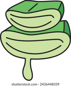 Aloe vera flat icon. Vector color illustration on a white background.