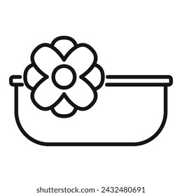 Aloe vera foot bath icon outline vector. Korean cosmetics. Package makeup