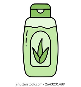 aloe vera gel bottle nature moisturizing cream flat color vector illustration template design