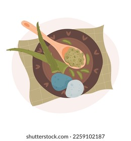 Aloe Vera gel for Skin Care concept, Vector Illustration 