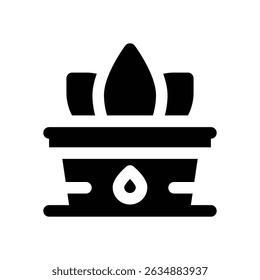 aloe vera glyph icon. Strong and solid vector icon for websites, mobile interfaces, presentations, and visual branding. High quality and easy to edit.