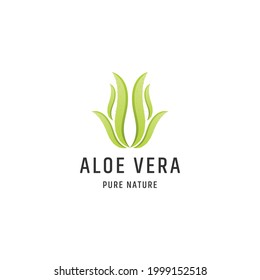 Aloe vera green nature logo icon design template vector illustration