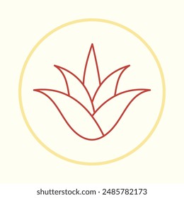 Aloe Vera helpful trendy icon attractive abstract vector illustration artwork colorful design