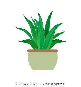 Aloe Vera Houseplant Icon Vector Illustration