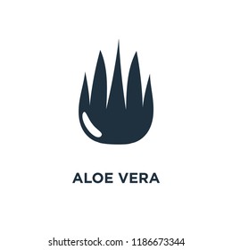 Aloe vera icon. Black filled vector illustration. Aloe vera symbol on white background. Can be used in web and mobile.