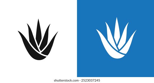 aloe vera icon Flat vector set outline