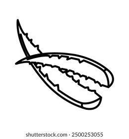 Aloe vera icon linear logo mark in black and white