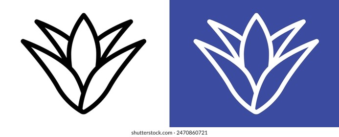 Aloe vera icon logo set vector