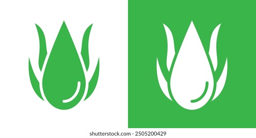 aloe vera icon logo set vector
