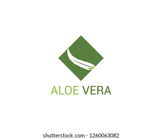 Aloe vera icon logo template