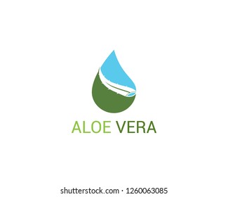 Aloe vera icon logo template