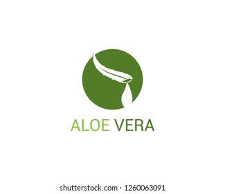Aloe vera icon logo template