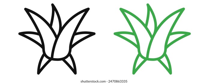 Marca de icono de aloe vera en estilo relleno