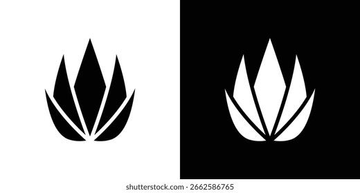 Aloe vera icon set in black glyph style. silhouette collection vector illustration.