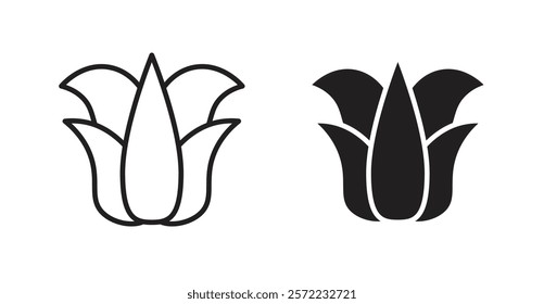 Aloe vera icon set vector graphics designs