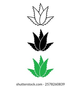 Aloe Vera Icon Set Vector Design.