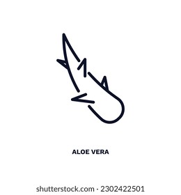 aloe vera icon. Thin line aloe vera icon from beauty and elegance collection. Outline vector isolated on white background. Editable aloe vera symbol can be used web and mobile